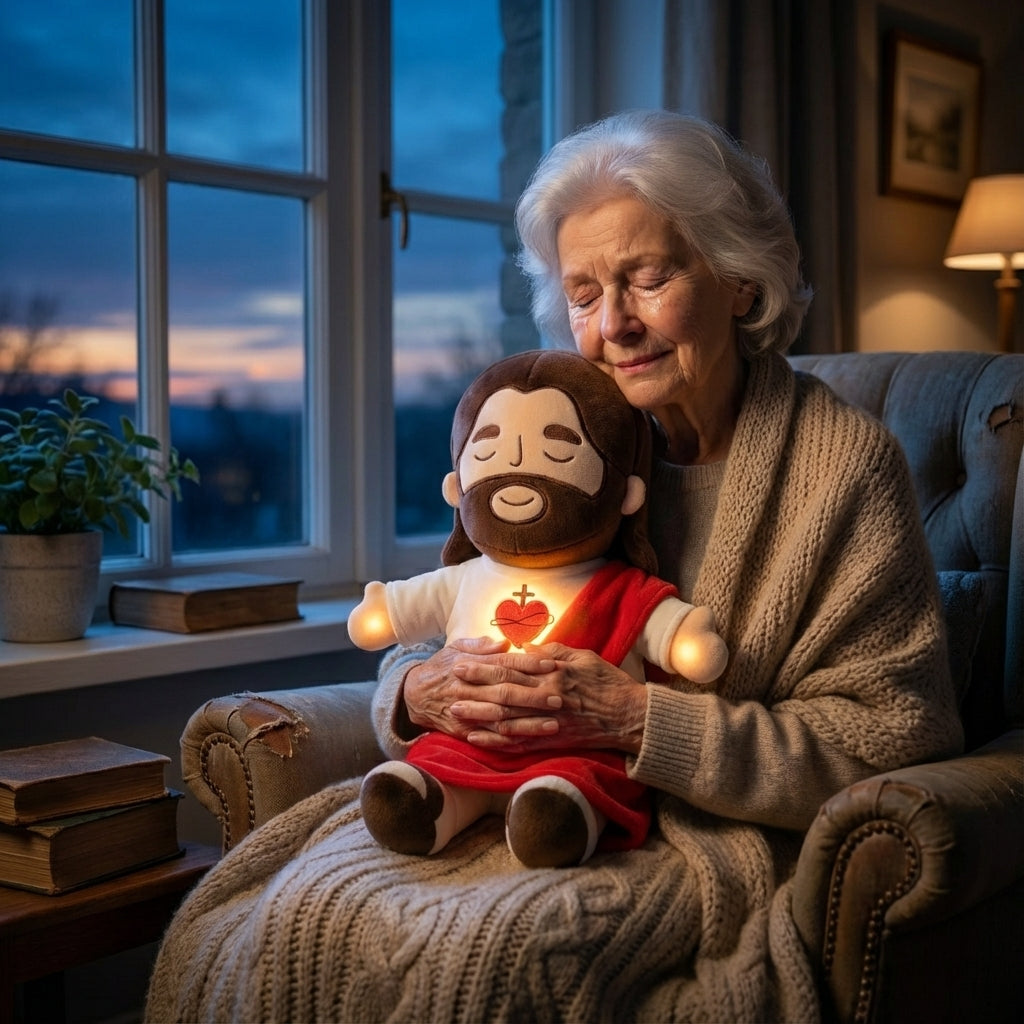 Senior finding comfort with Faithful Embrace